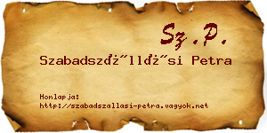 Szabadszállási Petra névjegykártya