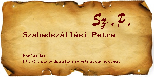 Szabadszállási Petra névjegykártya