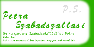 petra szabadszallasi business card